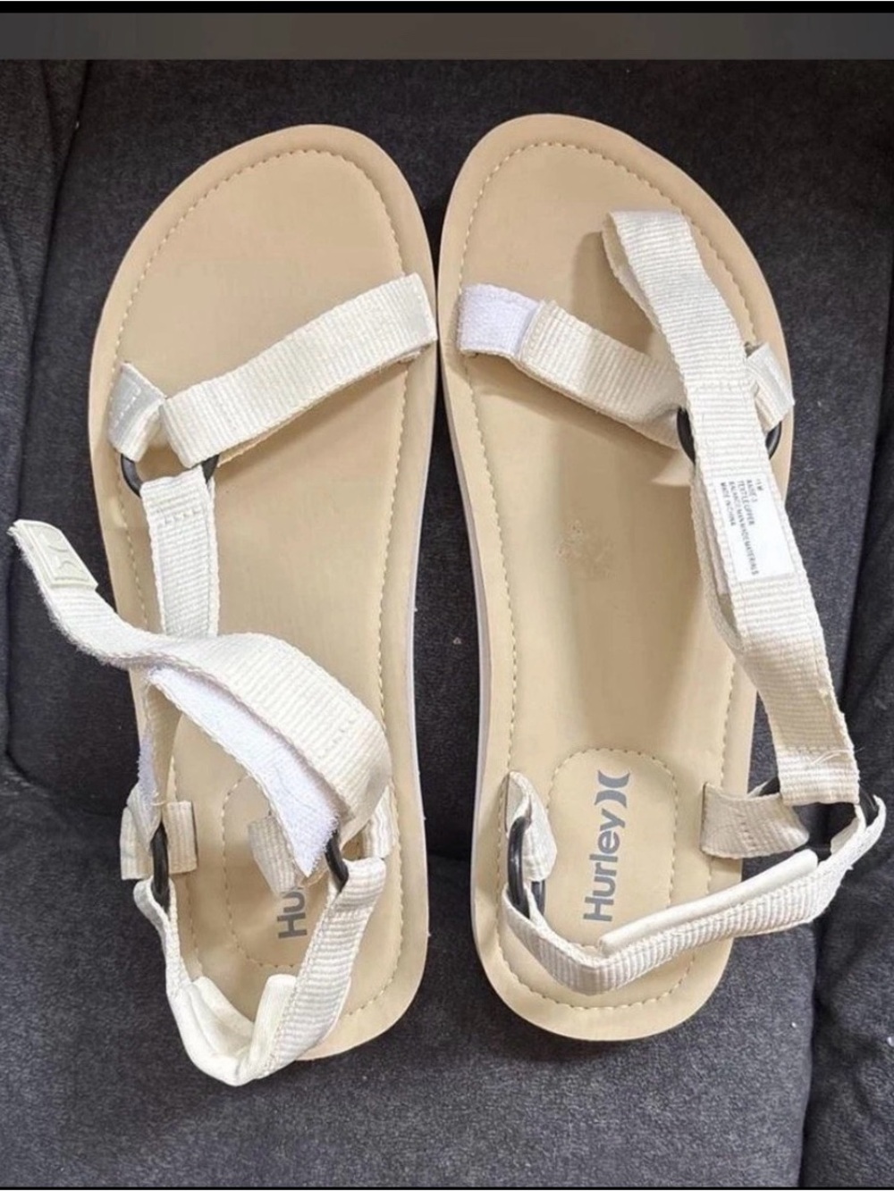 Hurley Women’s Beige/Cream Webbing Strap Sandals